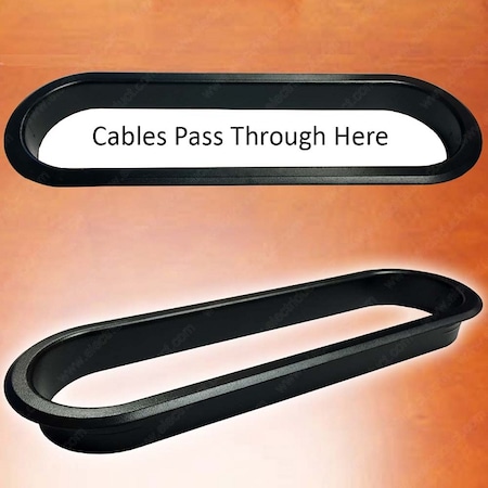 Electriduct Large Plastic Oval Desk Grommet- Black GR-ED-180L-1-BK